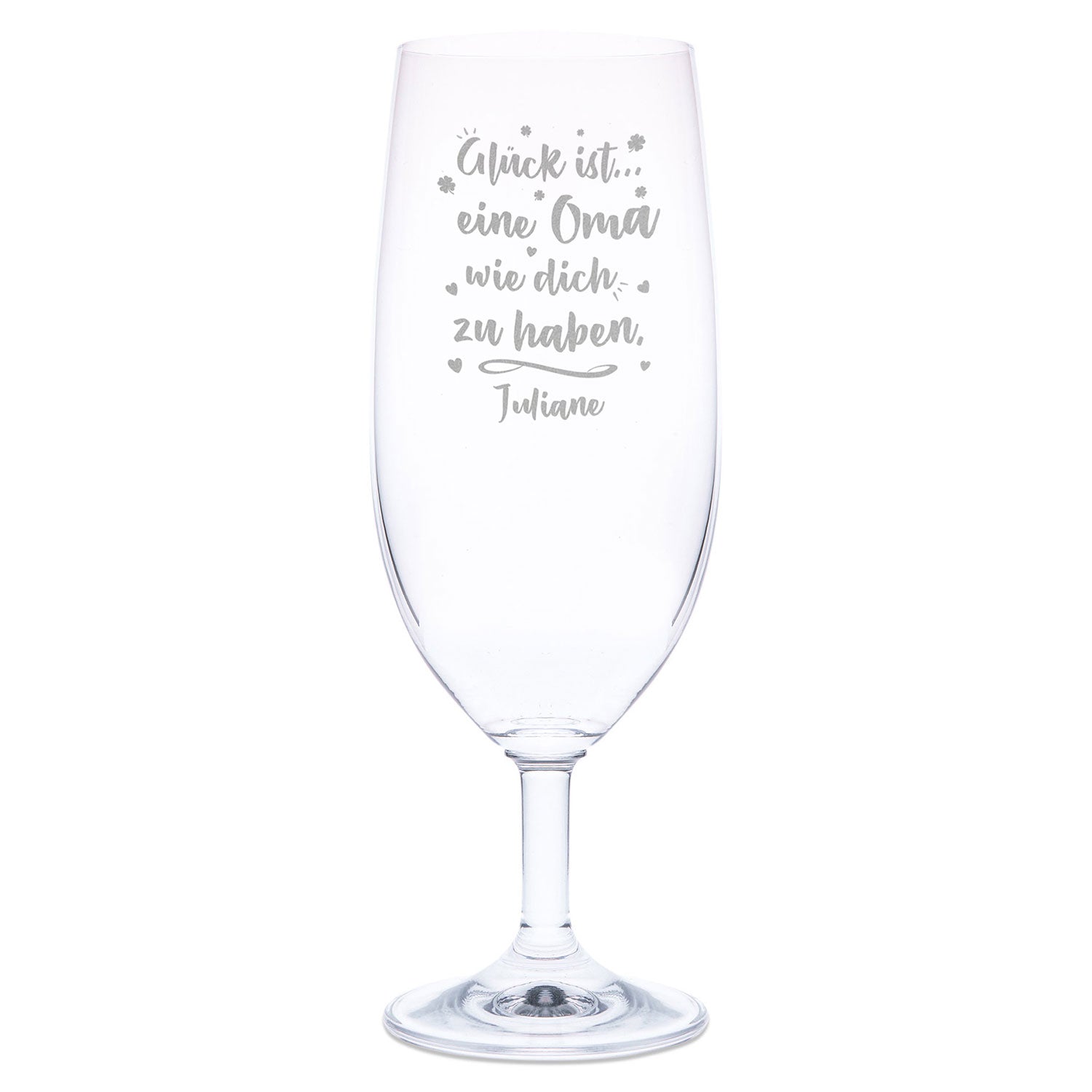 Leonardo Bierglas mit Gravur "Glück ist einen Oma" mit Name