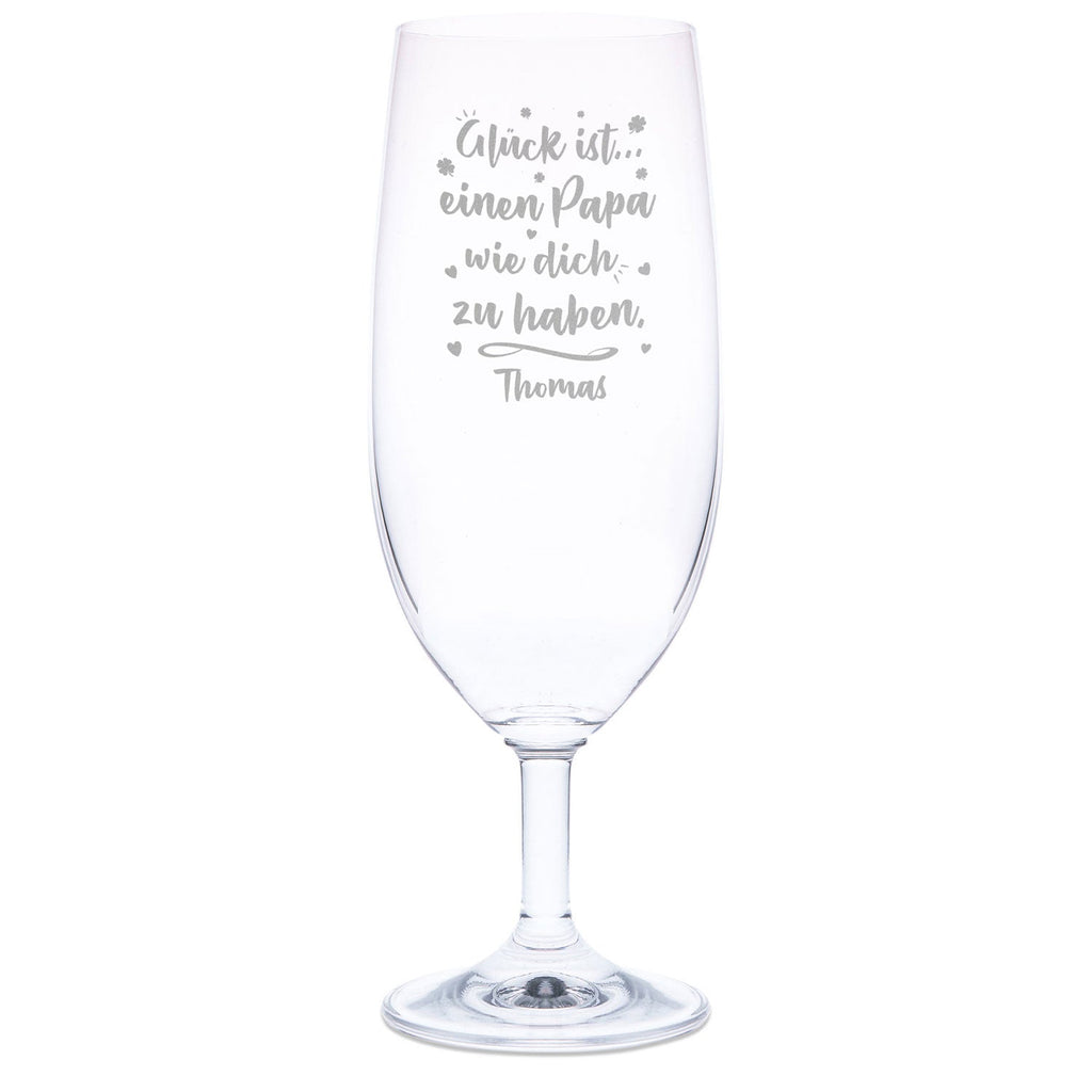 Leonardo Bierglas mit Gravur "Glück ist einen Papa" mit Name