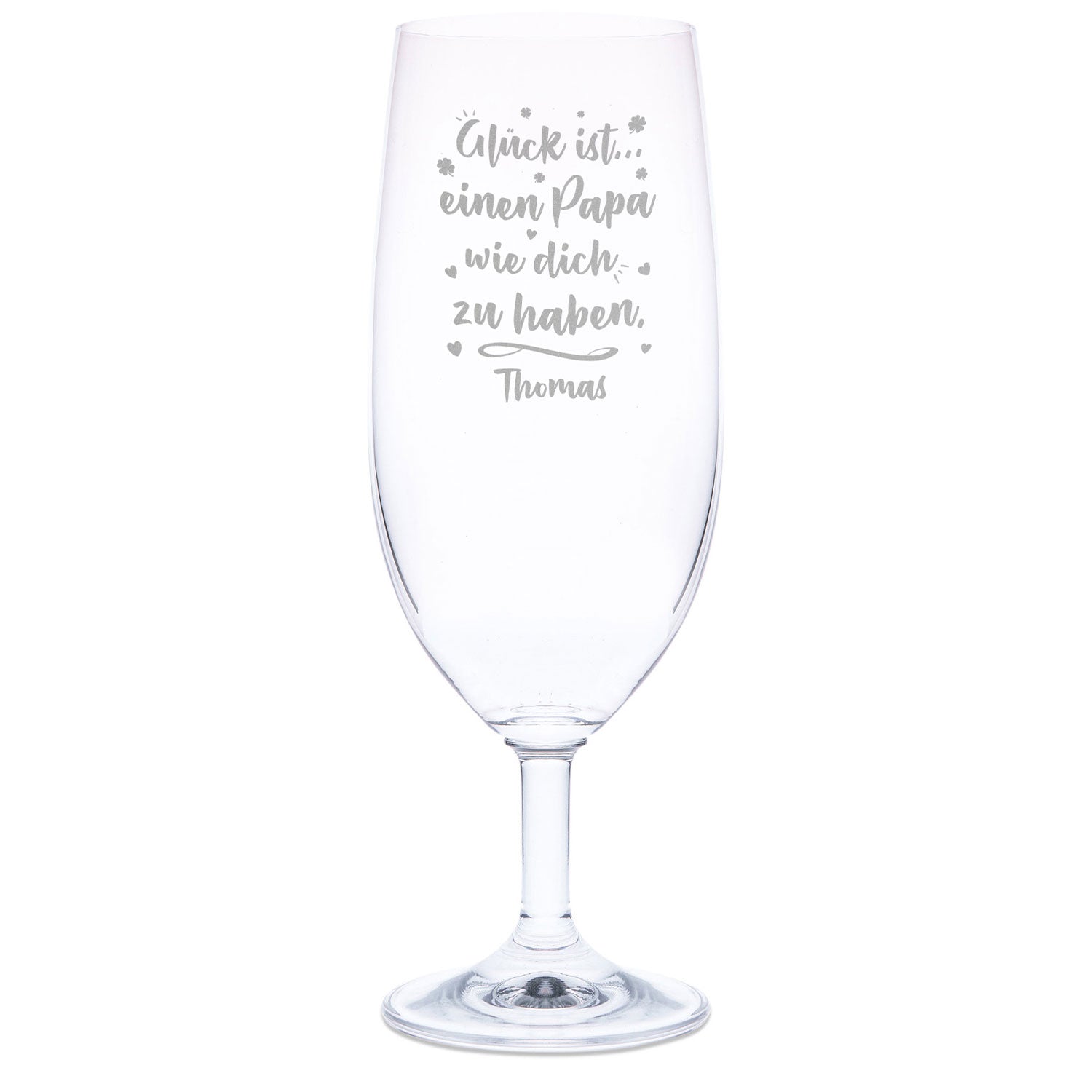 Leonardo Bierglas mit Gravur "Glück ist einen Papa" mit Name
