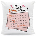 Bedrucktes Kissen mit Motiv Kalender Ich Liebe Dich