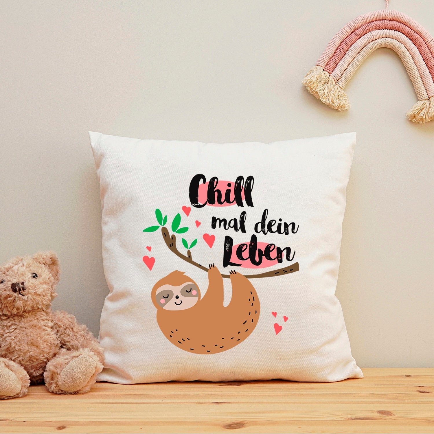 Bedrucktes Kissen mit Spruch Chill mal dein Leben
