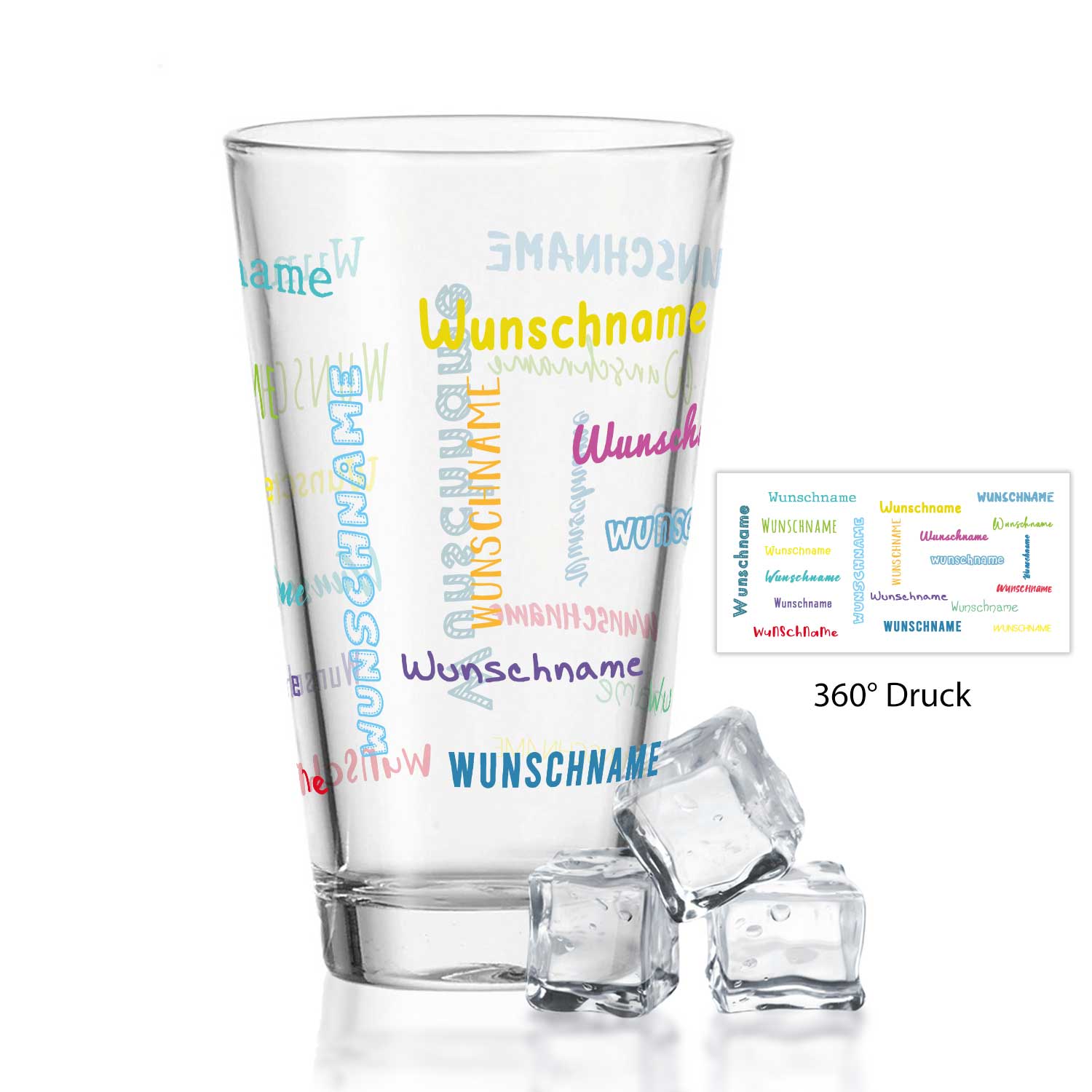 Leonardo Wasserglas mit UV-Druck "Namensglas" mit Wunschnamen