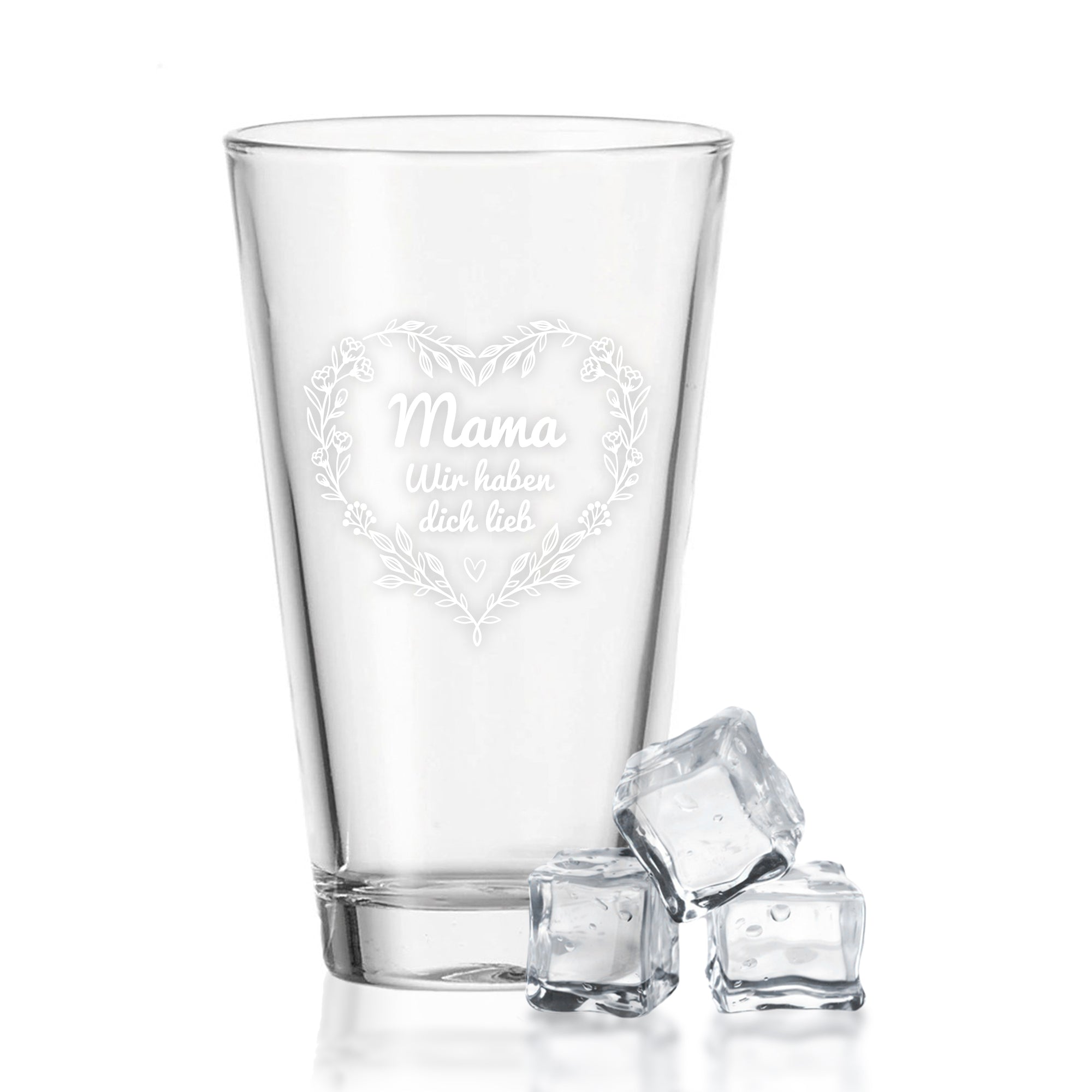 Leonardo Wasserglas mit UV-Druck "Mama wir haben dich lieb"