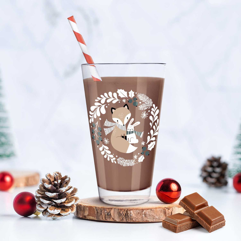 Leonardo Wasserglas mit UV-Druck - Winterfuchs Motiv - zu Weihnachten