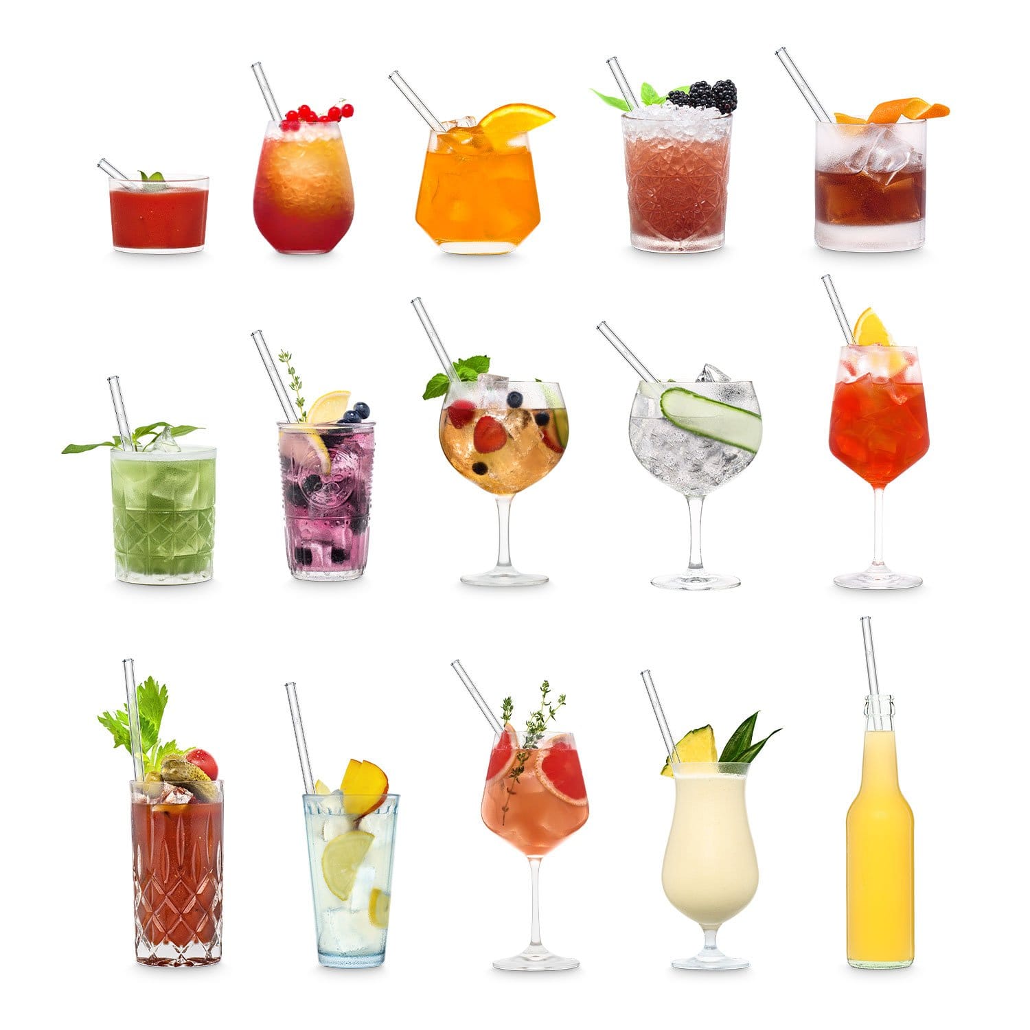 Cocktailbuch Cocktails für Glasstrohhalme - Klassische Cocktail Rezepte designed für Drinks mit Glastrinkhalm