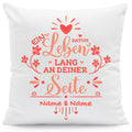 Bedrucktes Kissen mit Motiv Ein Leben lang an deiner Seite