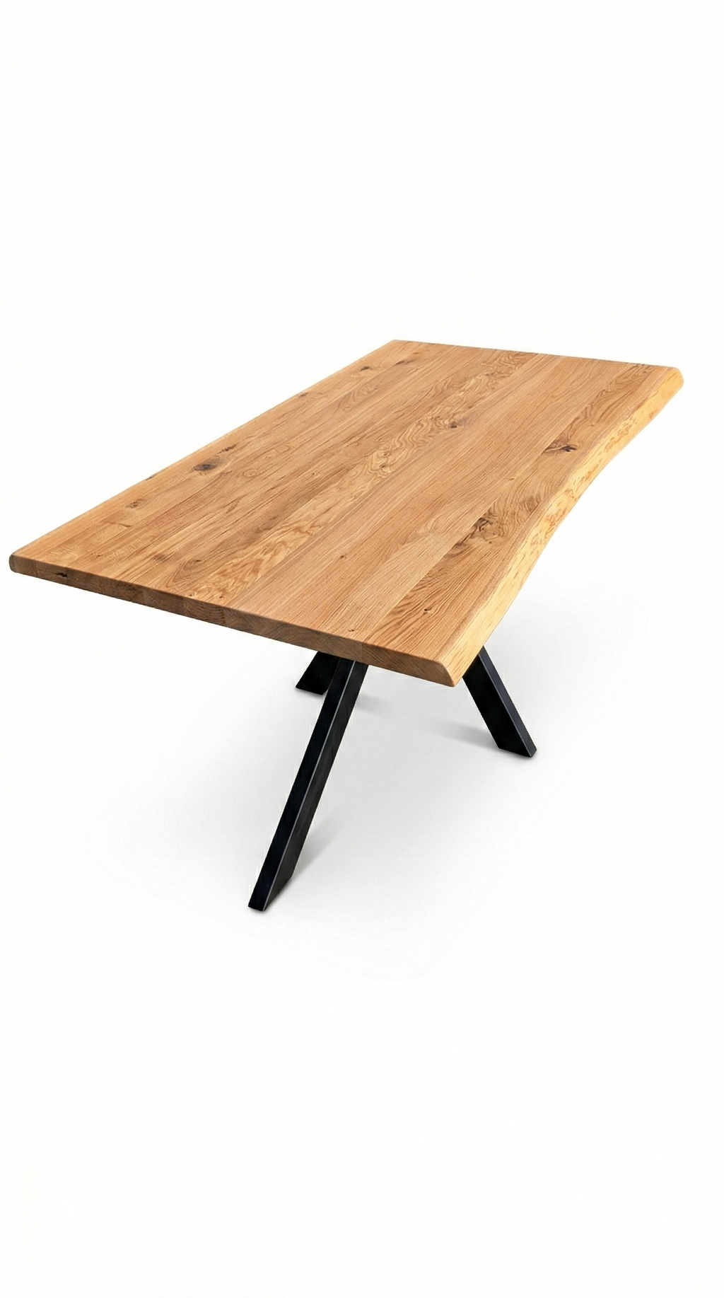 Dining Table Vigo - Solid Oak with Live Edge & Spider Base