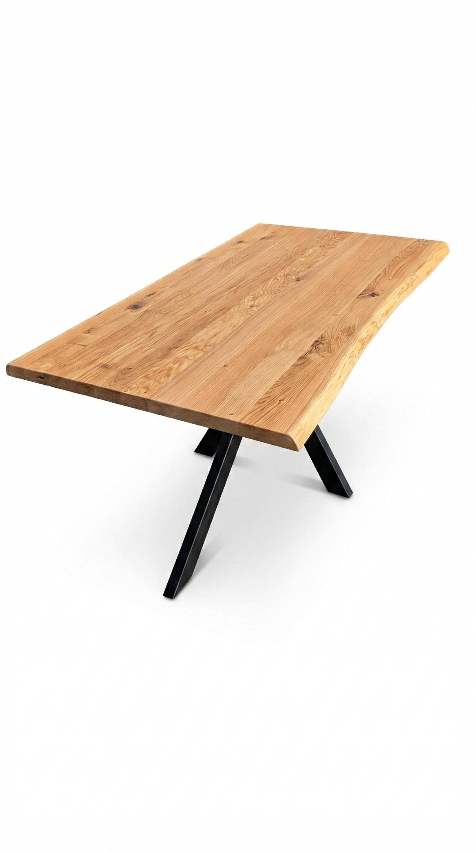 Dining Table Vigo - Solid Oak with Live Edge & Spider Base