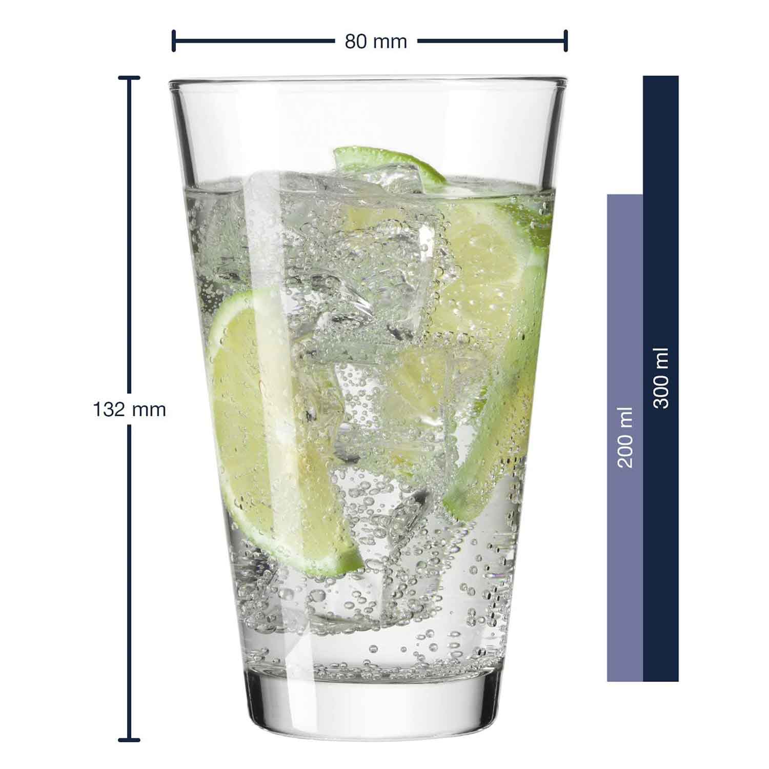Leonardo Wasserglas mit UV-Druck im Santalanghals Design zu Weihnachten