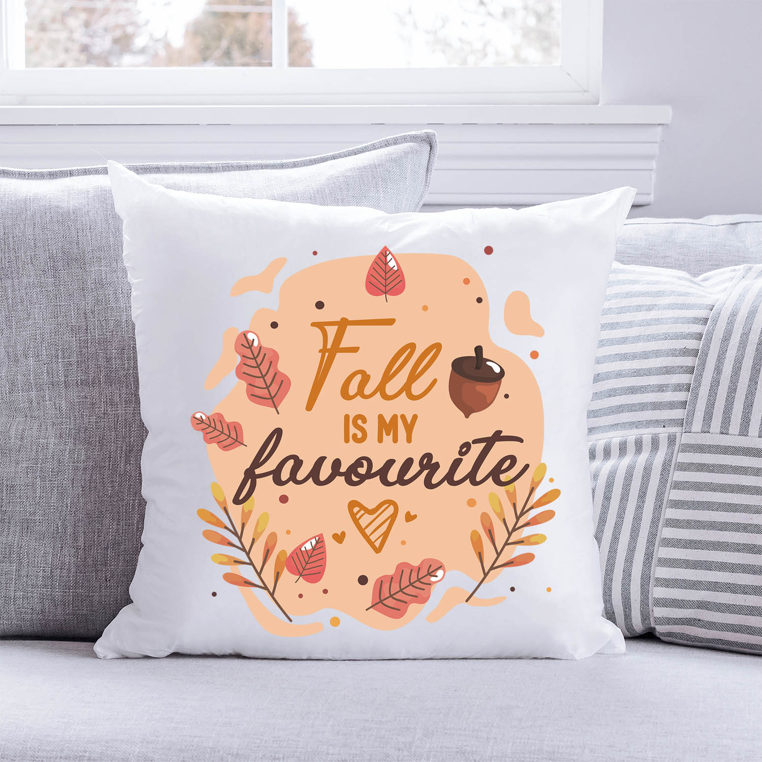 Bedrucktes Kissen mit Spruch Fall is my favourite