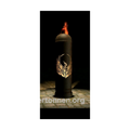 Feuertonne Phönix: zylindrische Stahlfeuerschale mit Flammen-Emblem, offene Brennöffnung