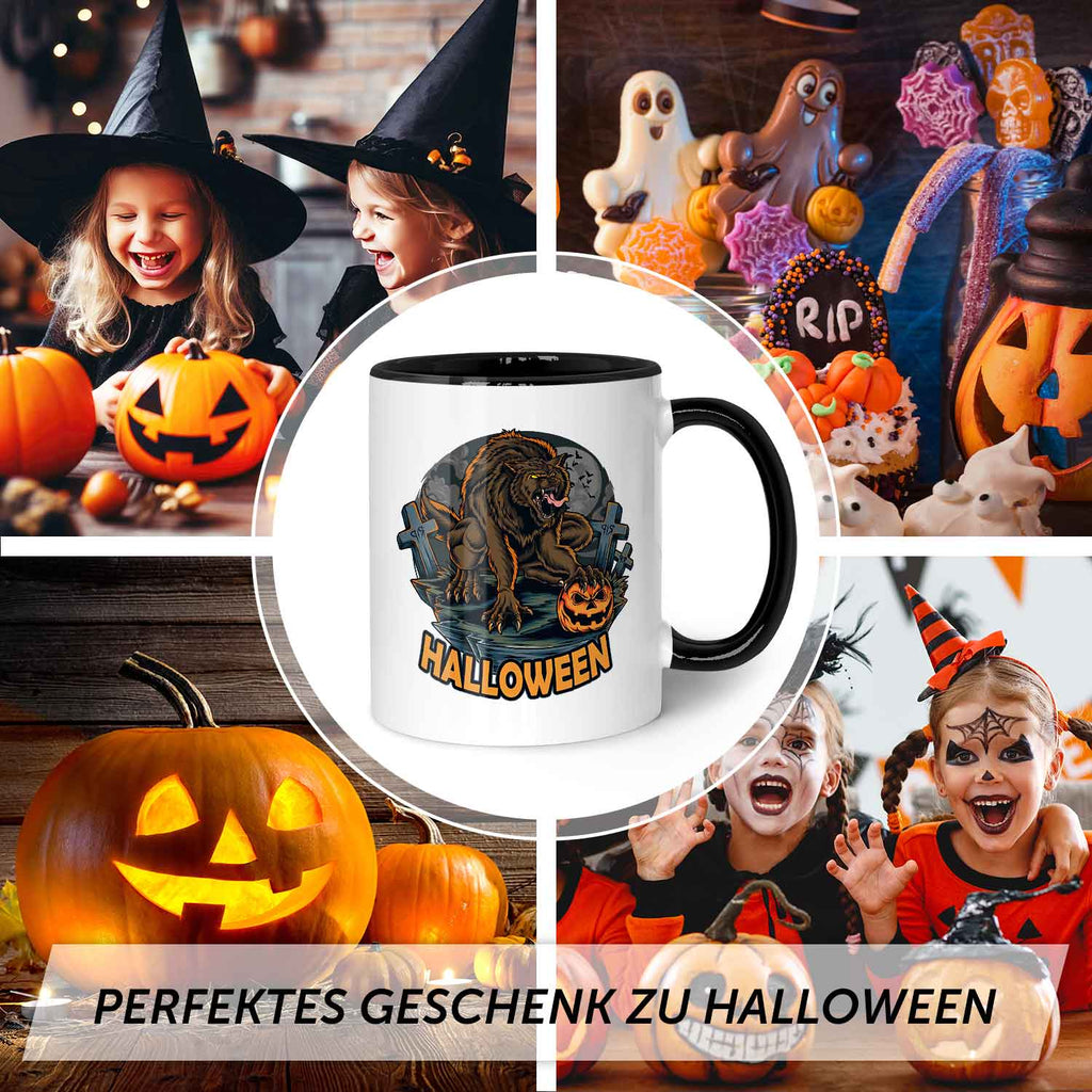 Bedruckte Tasse mit Motiv im Halloween Werwolf Design