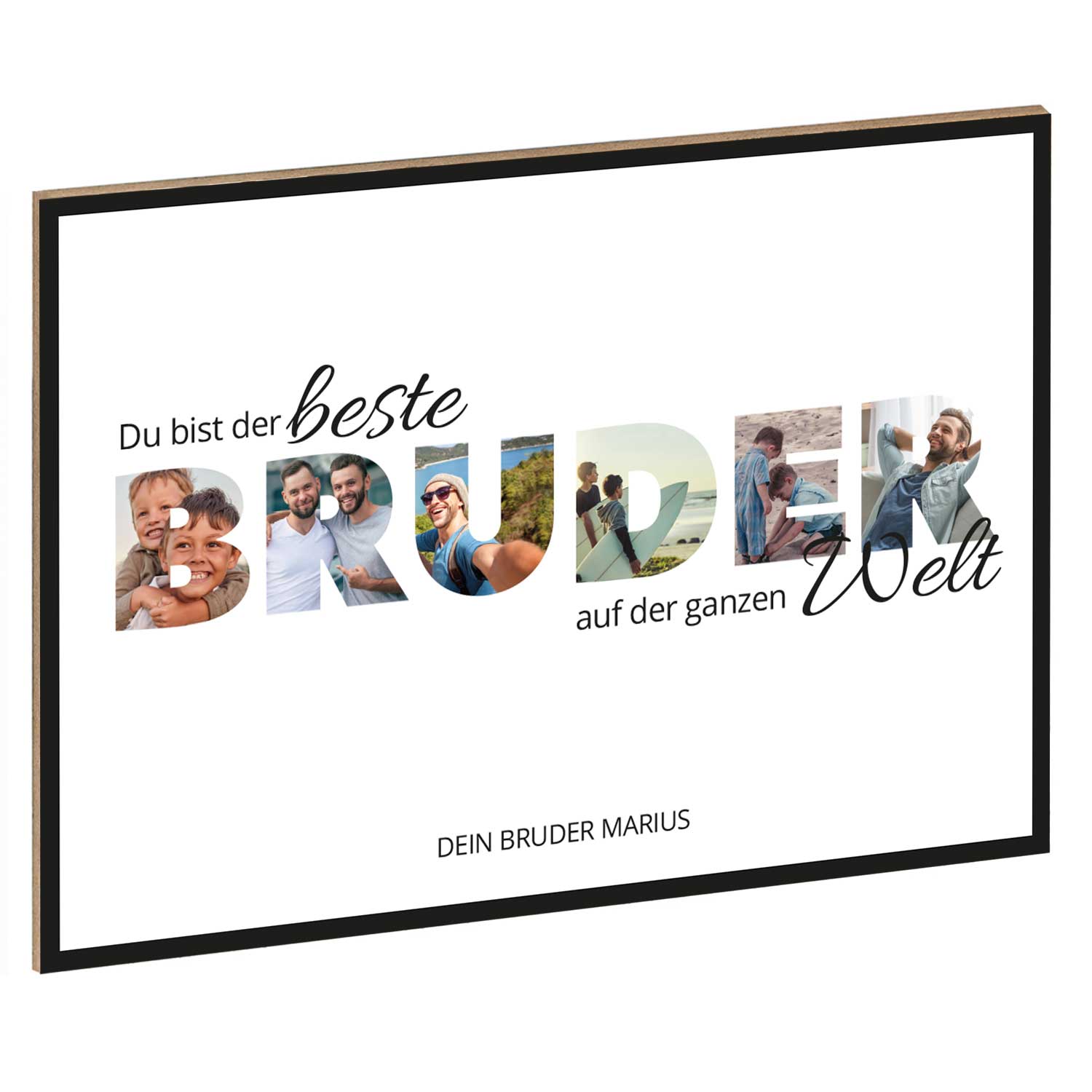 Holzschild mit Foto - Familie - Fotoschriftzug mit Namen zum Selbstgestalten