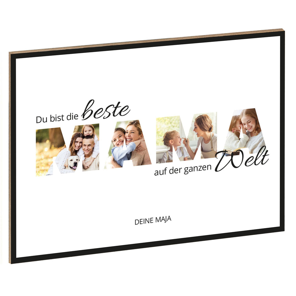 Holzschild mit Foto - Familie - Fotoschriftzug mit Namen zum Selbstgestalten