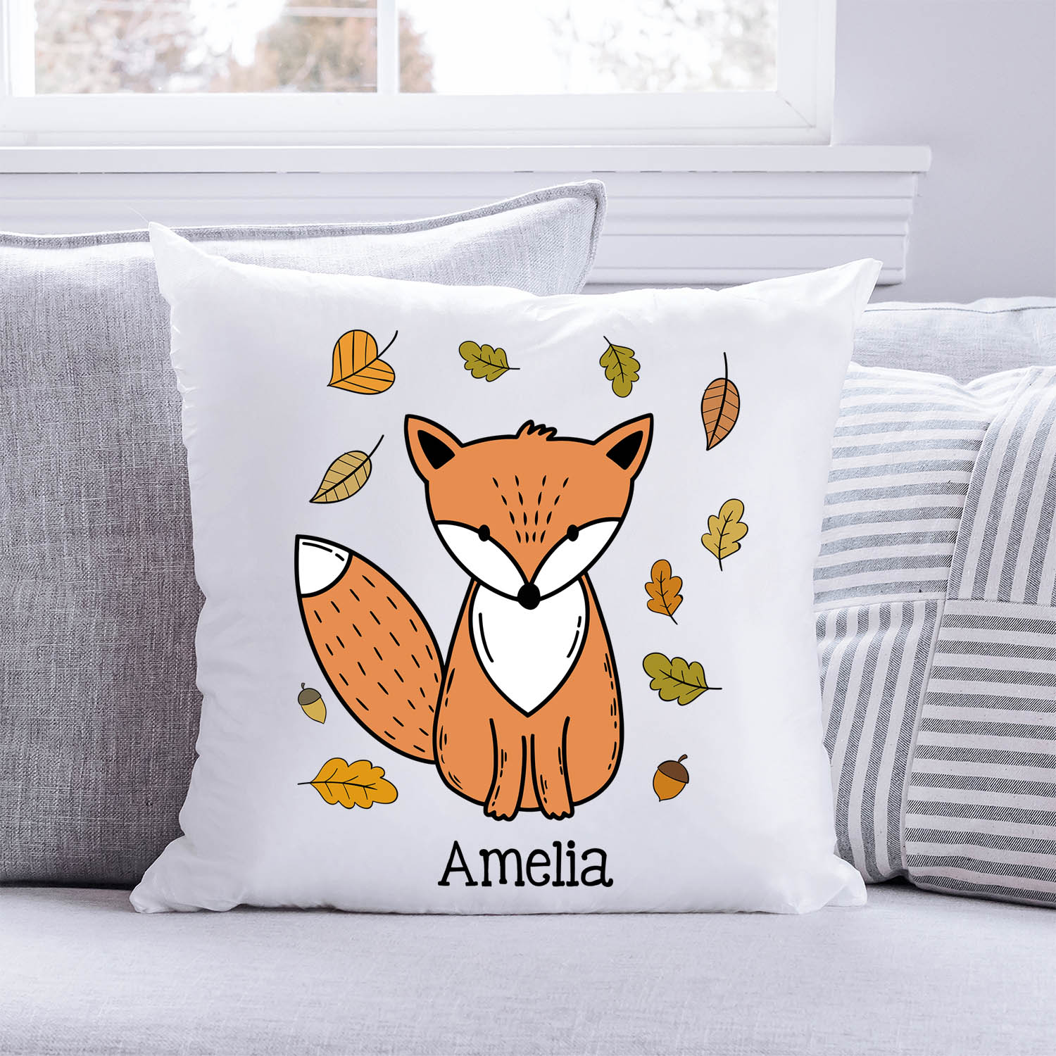 Bedrucktes Kissen mit Spruch Fox Autumn