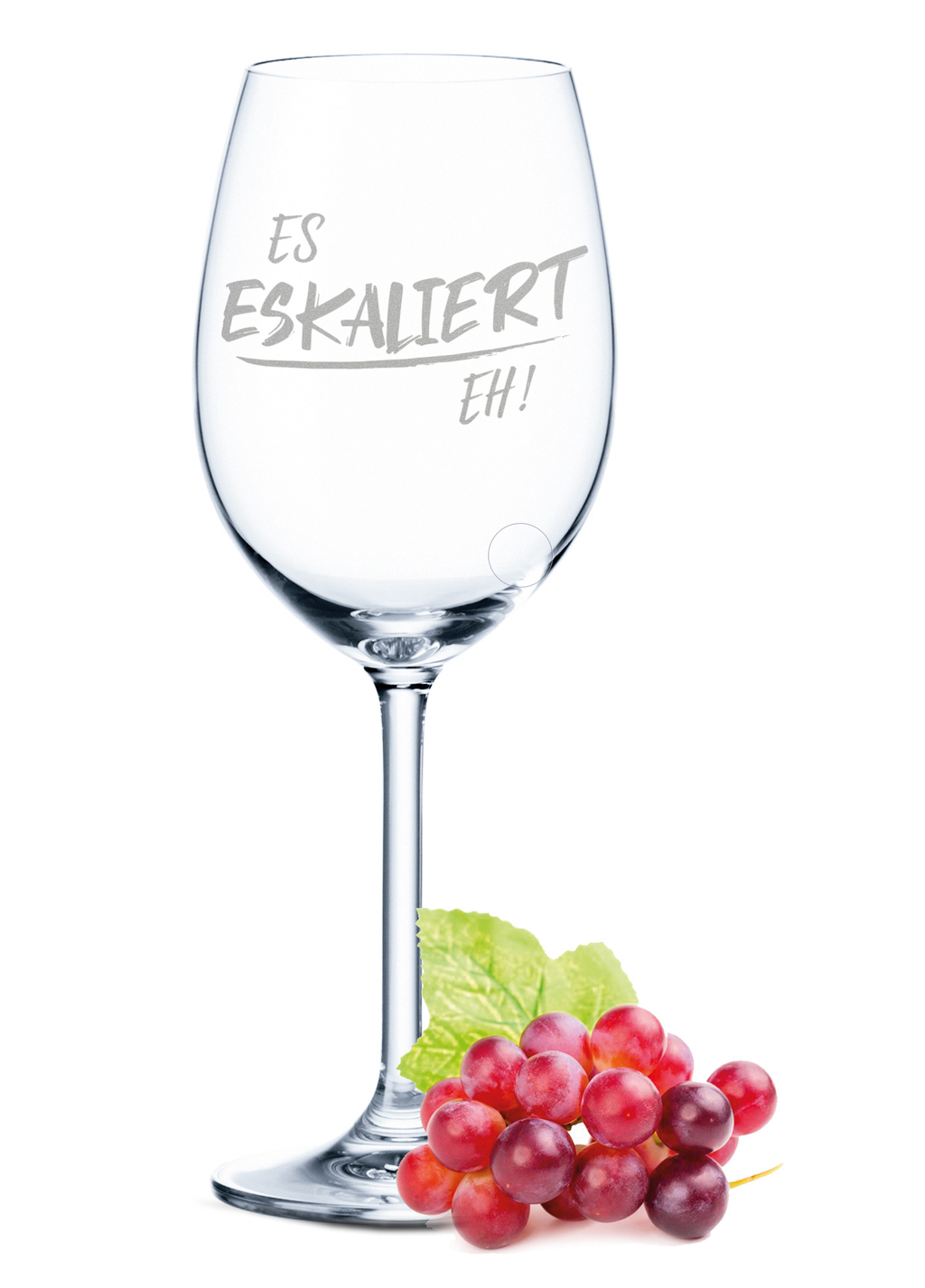 Leonardo Weinglas mit Gravur - "Es eskaliert eh!"