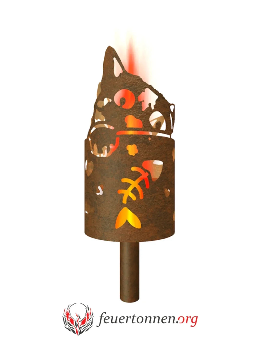 Gartenfackel Katze - feuertonnen.org