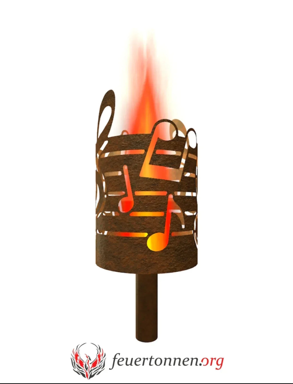Music Note Torch Garden torch with music and musical notes – Harmonious design made of 3 ...