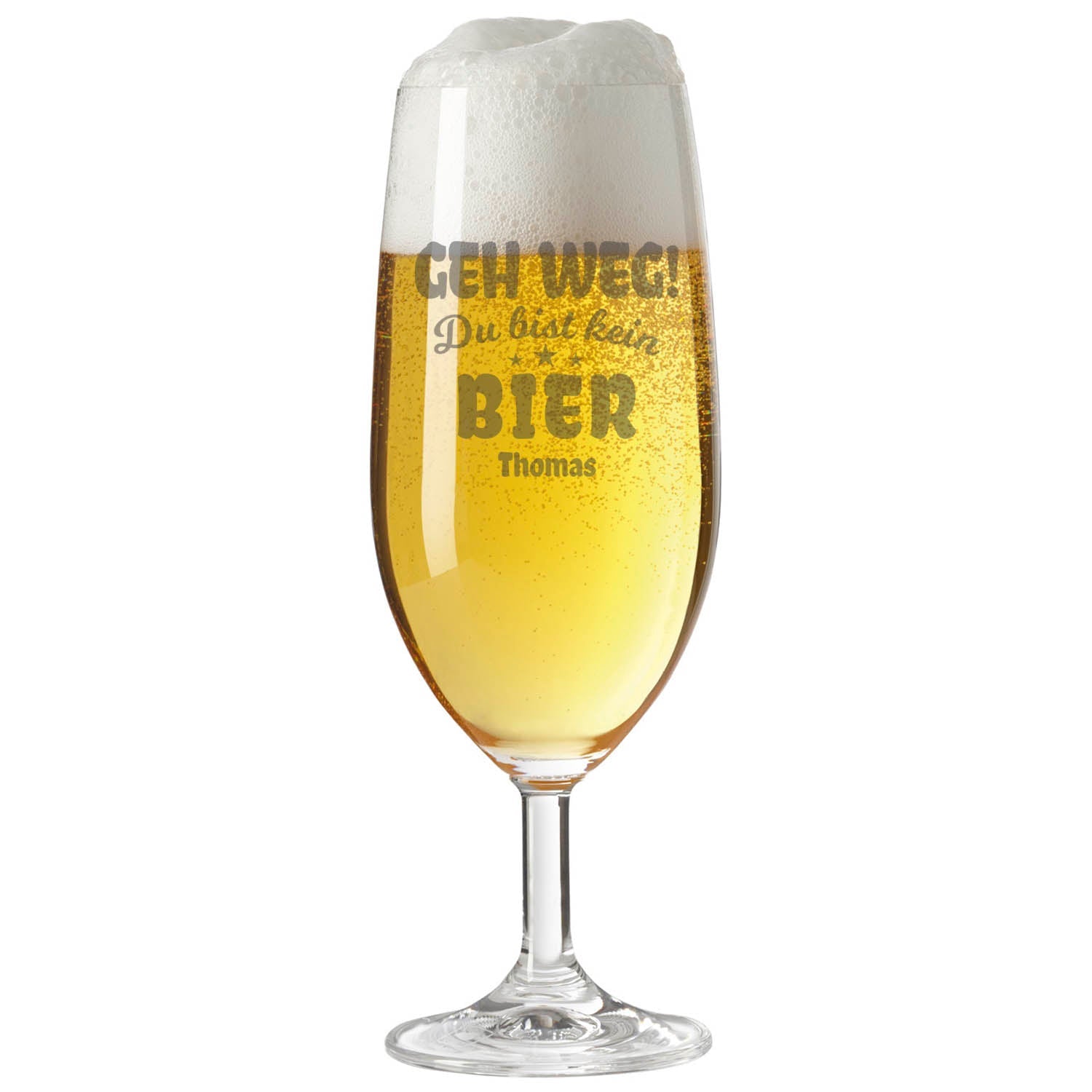 Leonardo Bierglas mit Gravur "Geh weg du bist kein Bier" mit Name