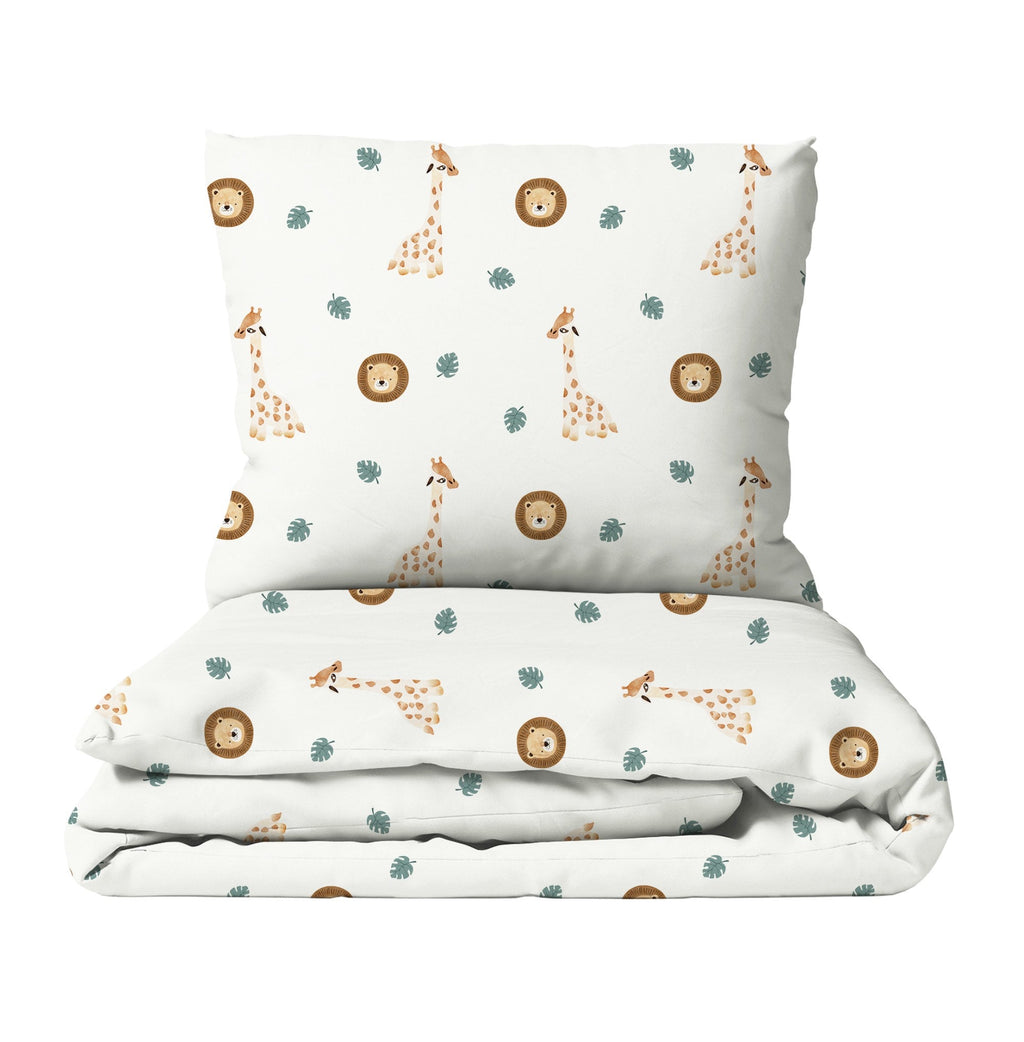 "Giraffe und Löwe" Premium Kinderbettwäsche