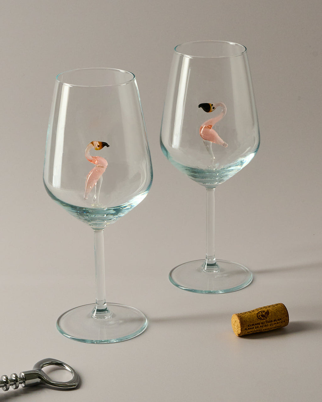 Flamingo Wein-Set