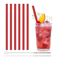 Rote Glasstrohhalme 6x 20cm Gerade