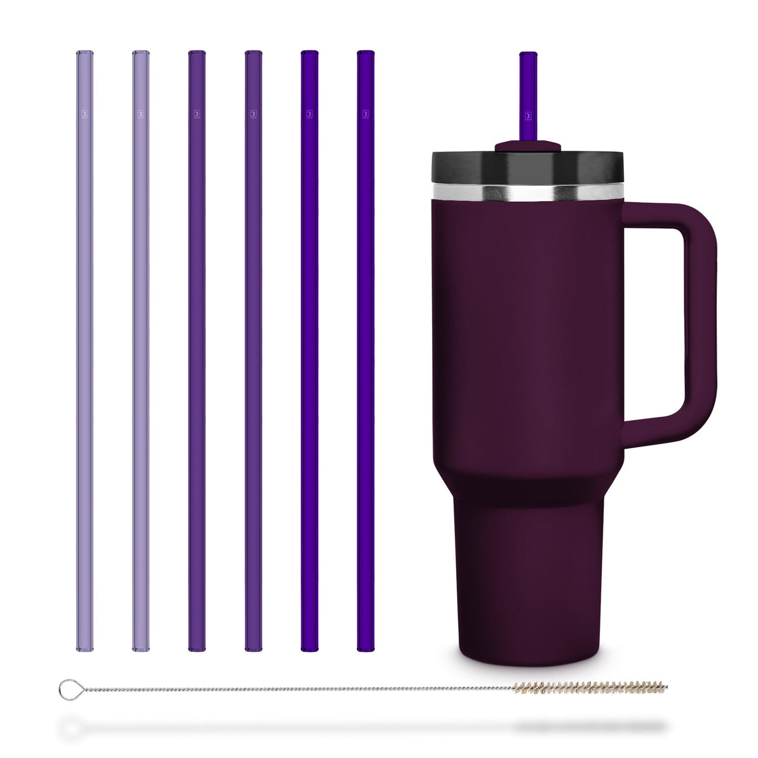 6x 30 cm Lila Stanley Glasstrohhalme für Stanley Cup Quencher & Flaschen 3 Farbtöne