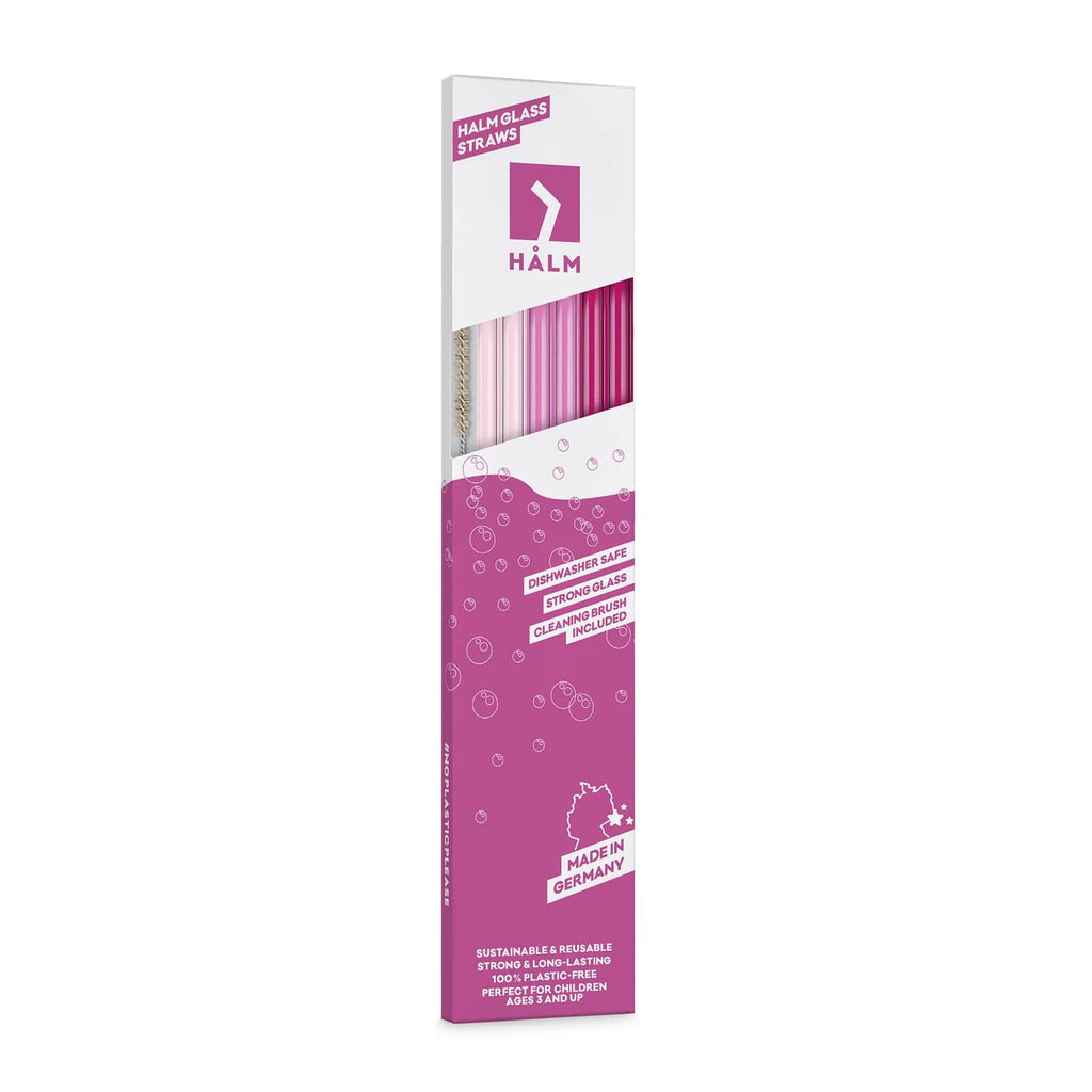 6x 30cm Pink Glasstrohhalme für Stanley Cup Quencher 3 Rosa Farben