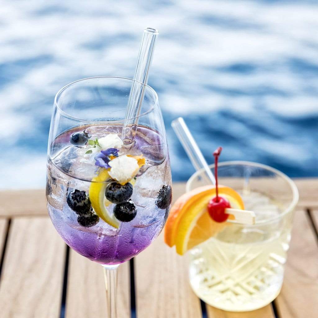 Ostsee Sprüche Edition gravierte Glasstrohhalme Norddeutscher Humor - 6 Stück