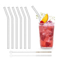 6x 20cm (Gebogen) Glasstrohhalme