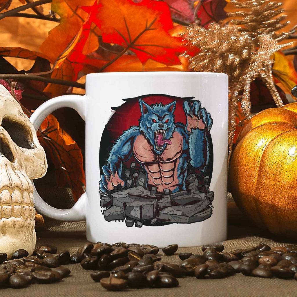 Bedruckte Tasse mit Motiv im Halloween Werwolf Design