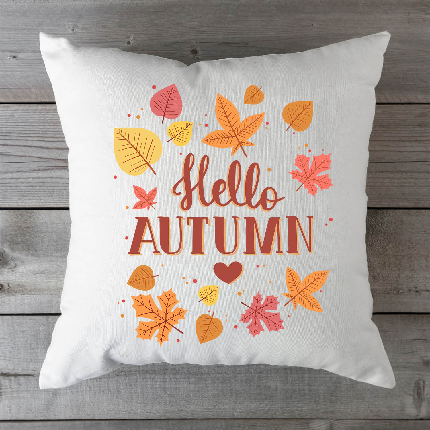 Bedrucktes Kissen mit Spruch Hello Autumn