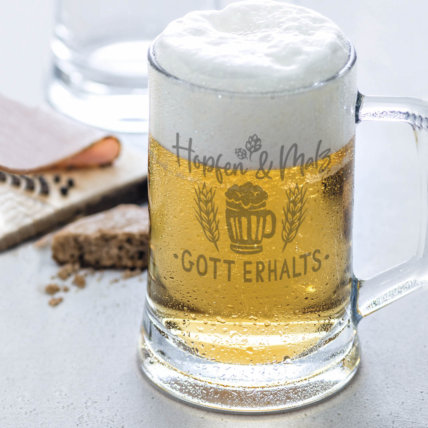 Montana Bierkrug mit Gravur "Hopfen und Malz Gott erhalts"