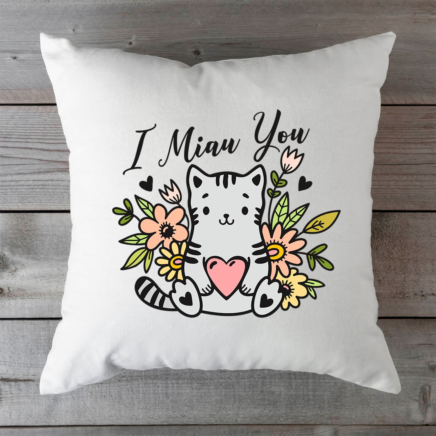 Bedrucktes Kissen mit Spruch I Miau You