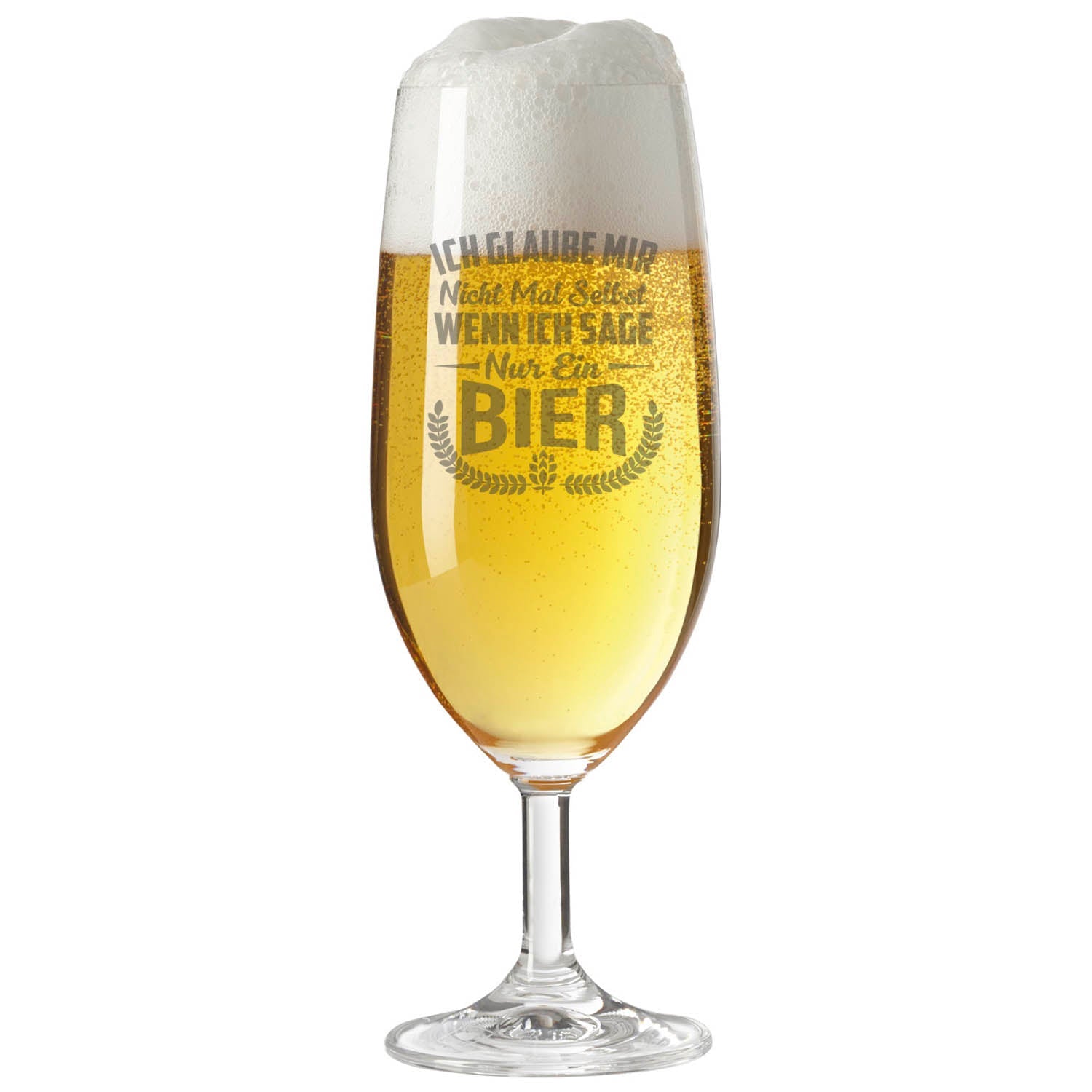 Leonardo Bierglas mit Gravur "Ich glaube mir nicht mal selbst"