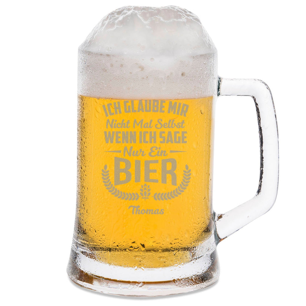 Montana Bierkrug mit Gravur "Ich glaube mir nicht mal selbst" mit Namen