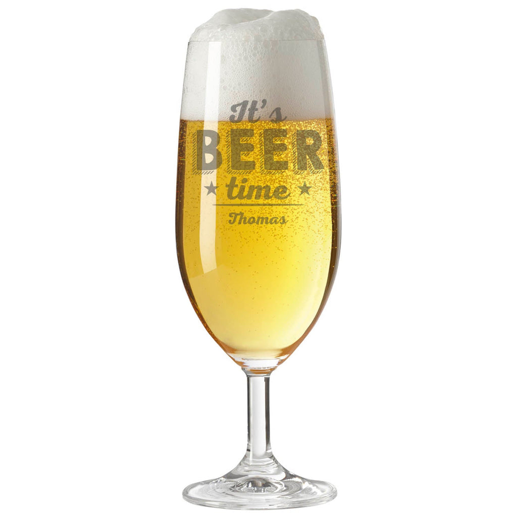 Leonardo Bierglas mit Gravur "It's Beer time" mit Name