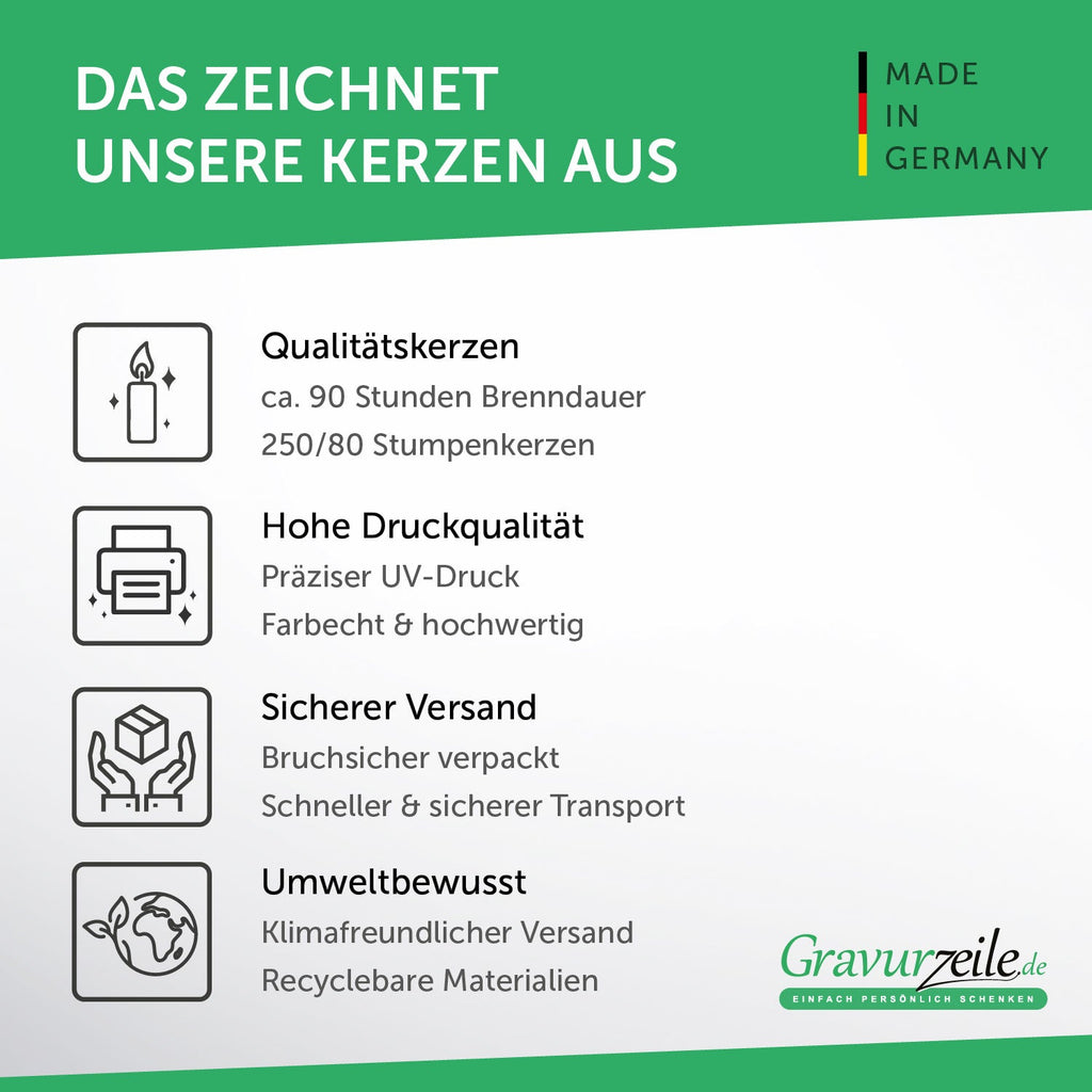 Große Kerze "Schultüte Skizze" mit Namen und Datum zur Einschulung