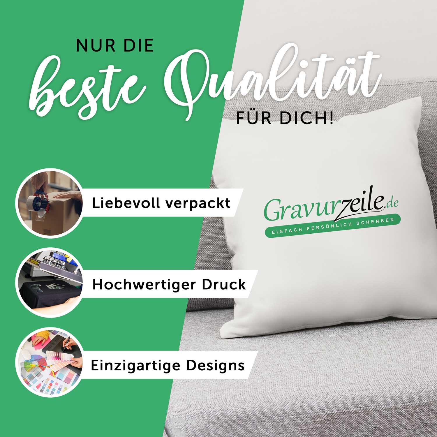 Kissen mit Weihnachtsmotiv - Sweet Christmas and Happy New Year - Weihnachtsdeko - Frauen & Männer