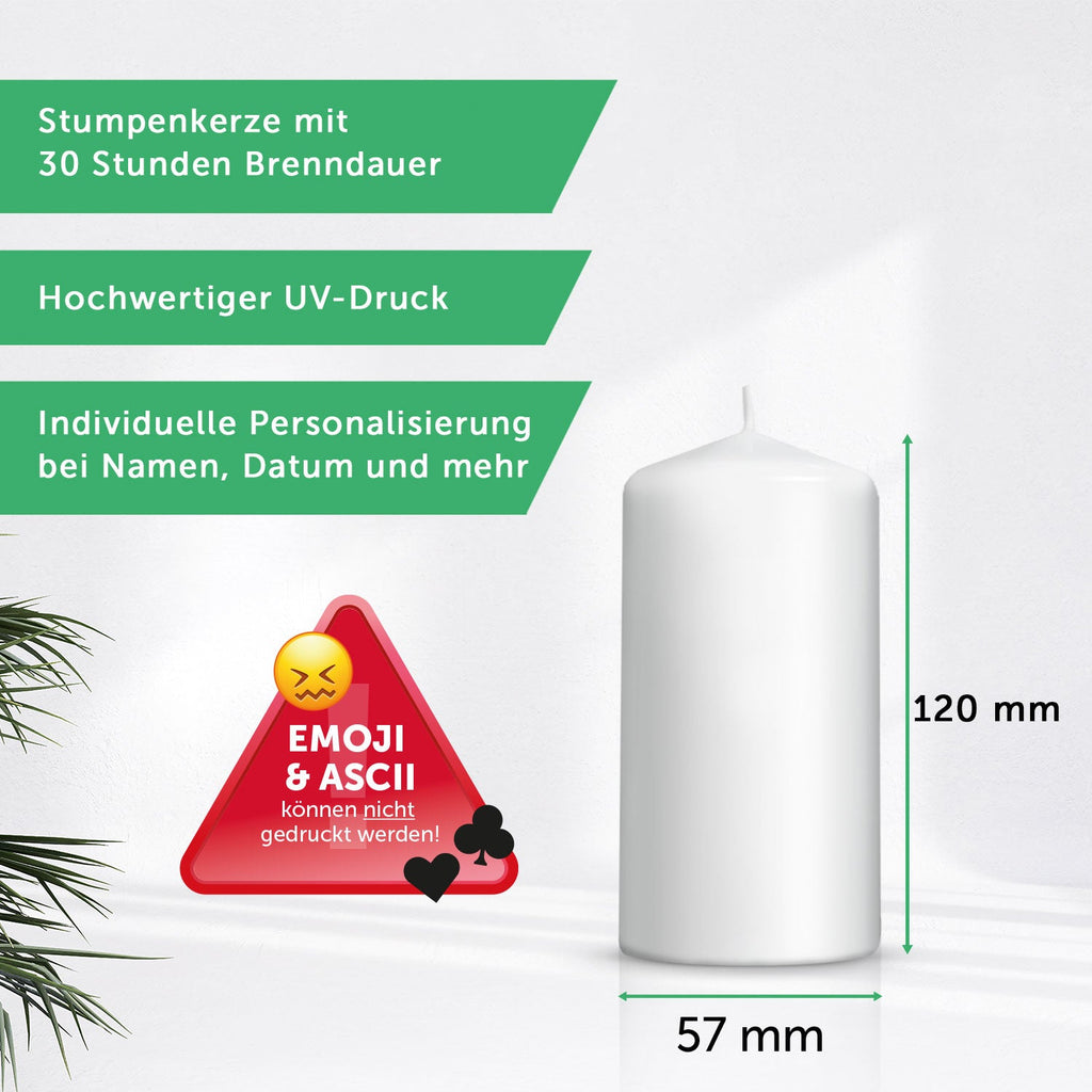 Bedruckte kleine Kerze - Muttertag mit Foto