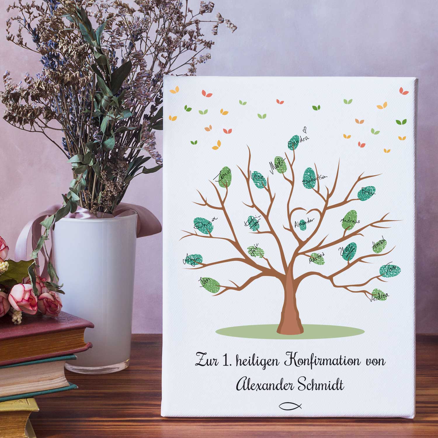 Leinwand als Gästebuch zur Konfirmation