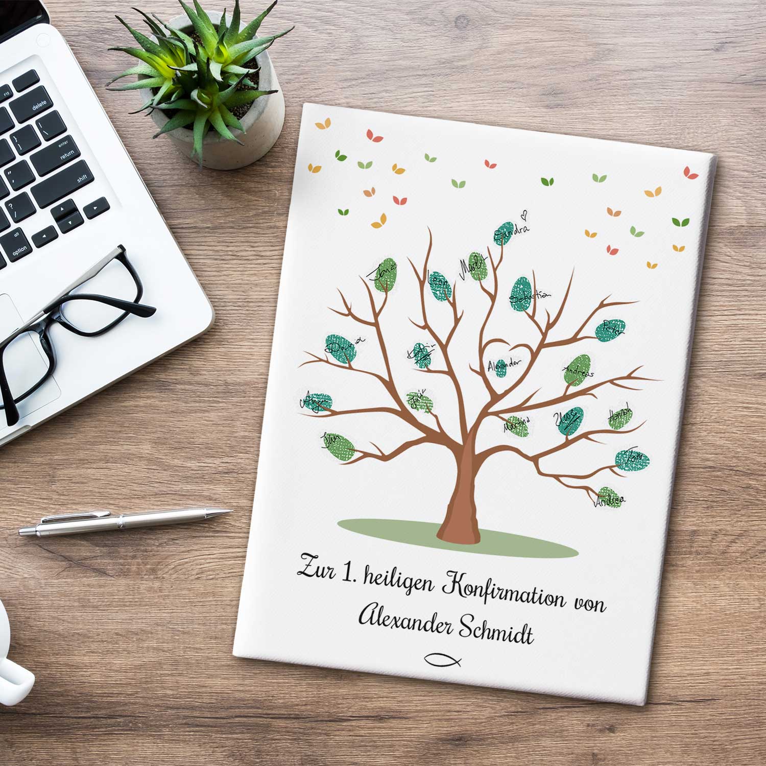 Leinwand als Gästebuch zur Konfirmation