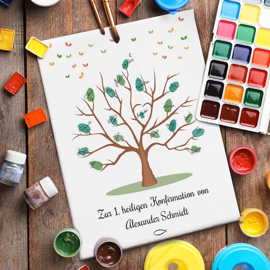 Leinwand als Gästebuch zur Konfirmation