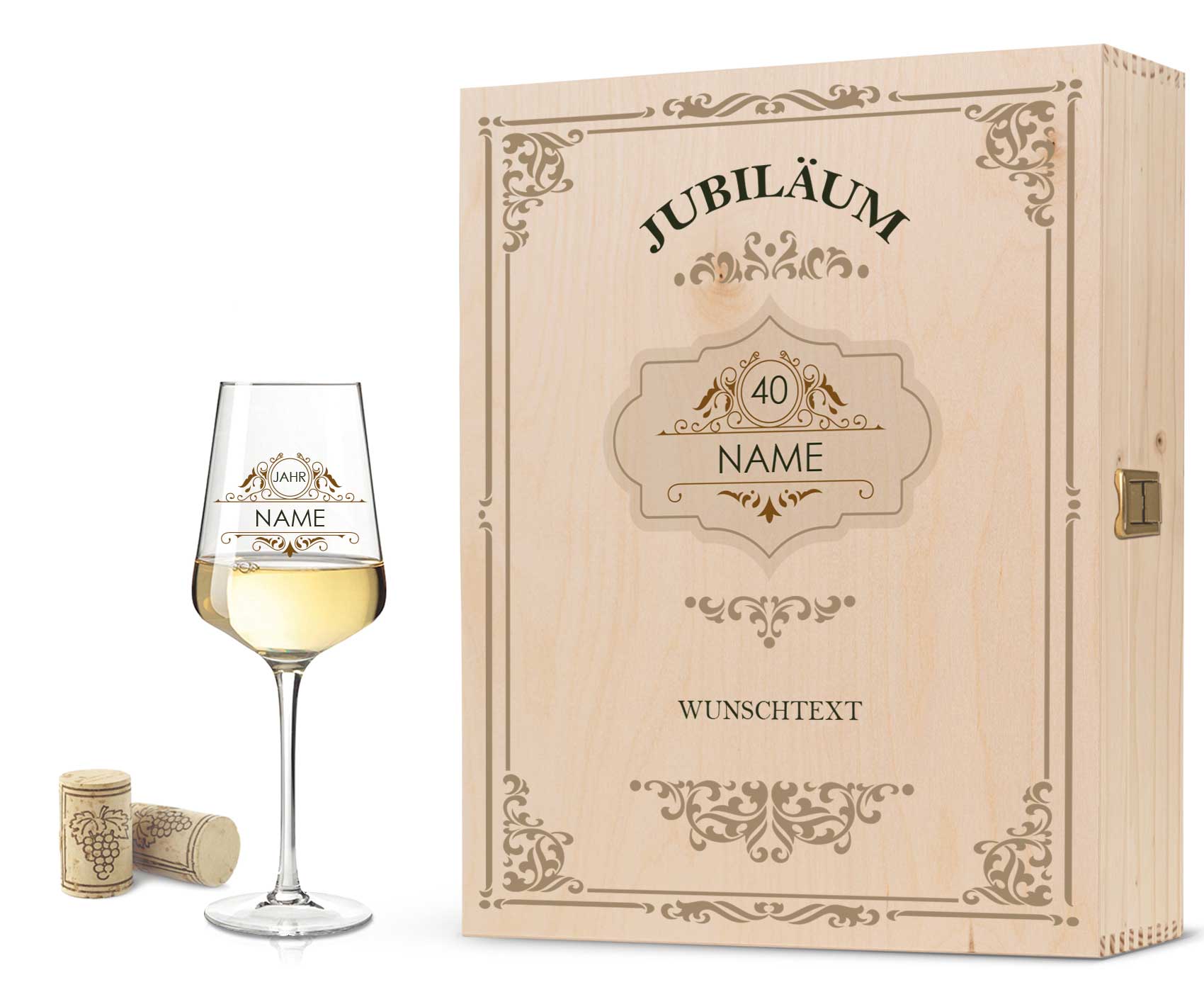 Leonardo Weinglas mit UV-Druck "Vintage Jubiläum" mit Namen