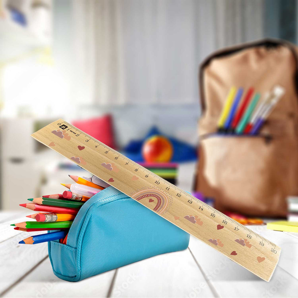 Lineal zur Einschulung im Regenbogen Design für Kinder aus Holz