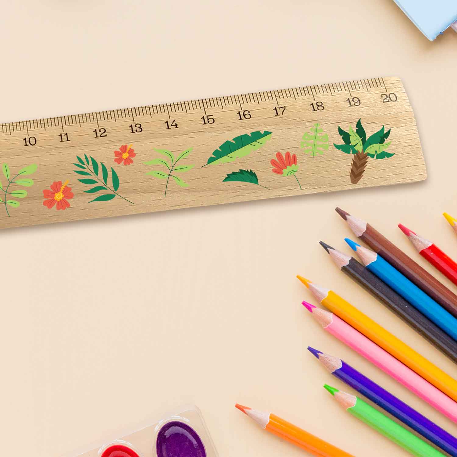 Lineal zur Einschulung im Jungle Design für Kinder aus Holz