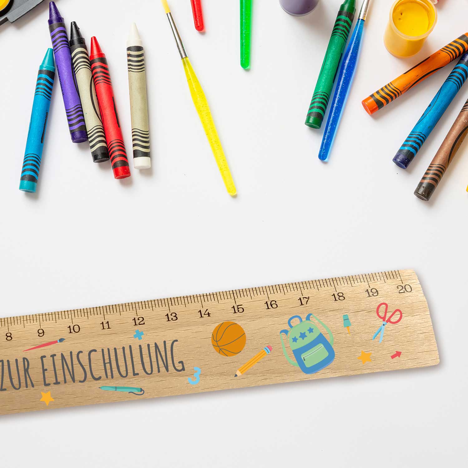 Lineal zur Einschulung im Einschulungs Design für Kinder aus Holz