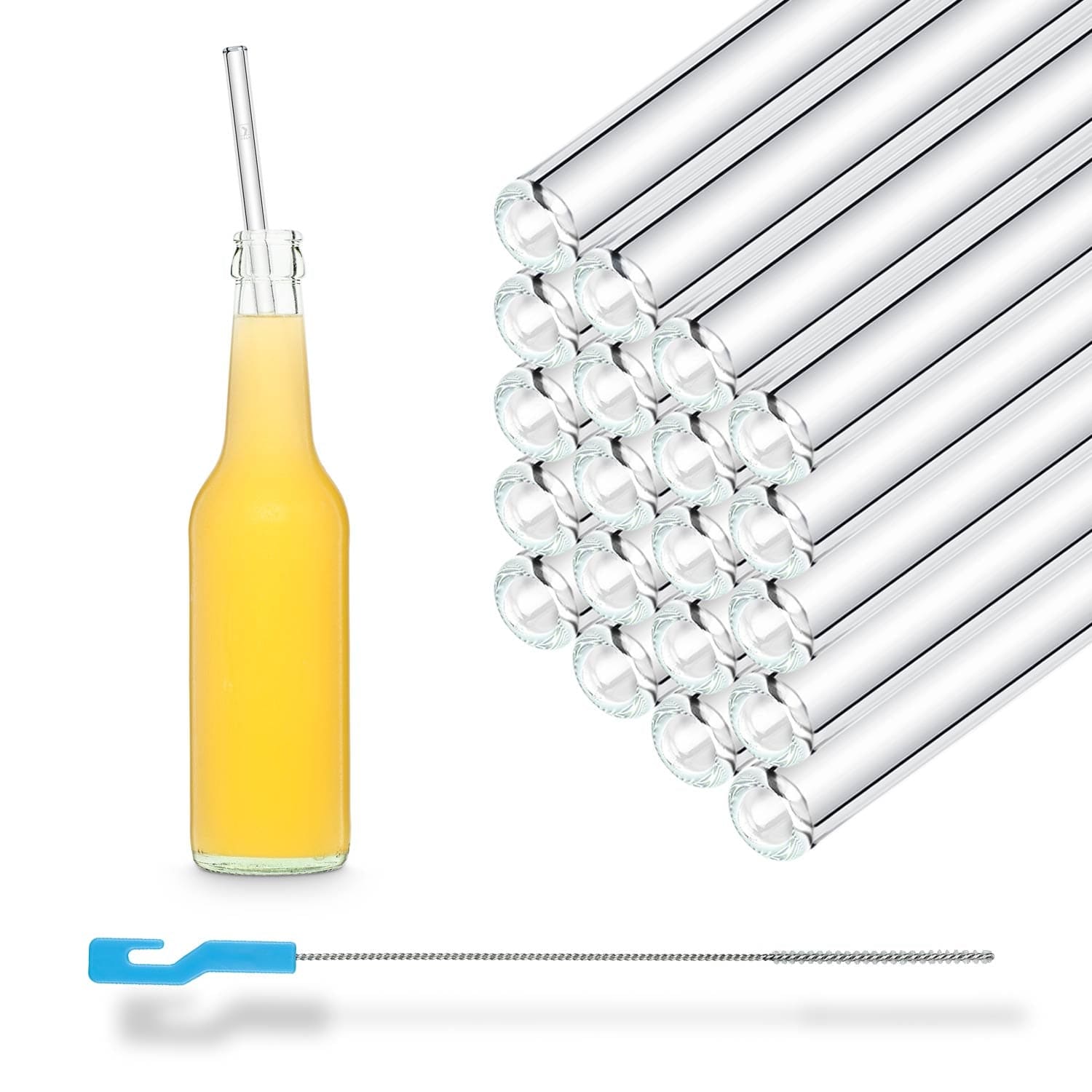 50x 30cm Glasstrohhalme für Flaschen von 0,33 bis 1 Liter für jeden Anlass
