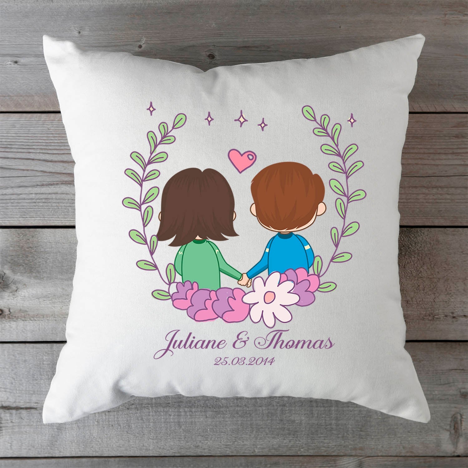 Bedrucktes Kissen mit Motiv "Love Couple"