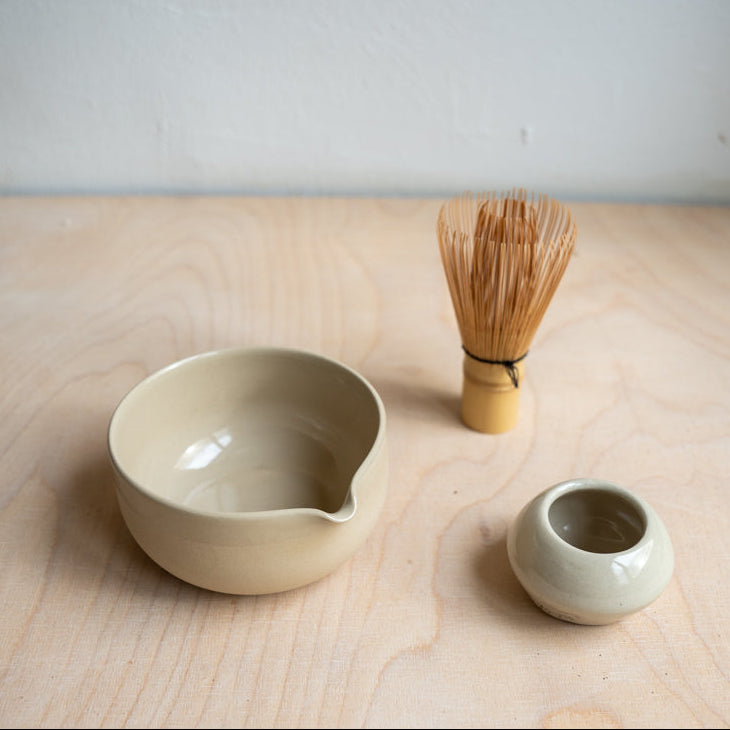 Matcha Chawan beige | handgemachte Matcha Schale